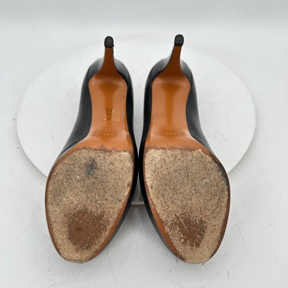 Gucci Women Size EU 38.5 US 8.5 Black Leather Platform Pump Heel Shoes - Picture 9 of 12